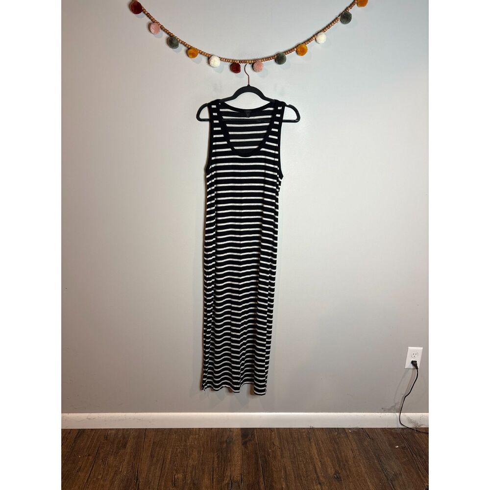 J. Crew black and white striped maxi dress